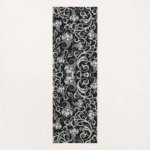 Cute black dalmatian flowers design yoga mat