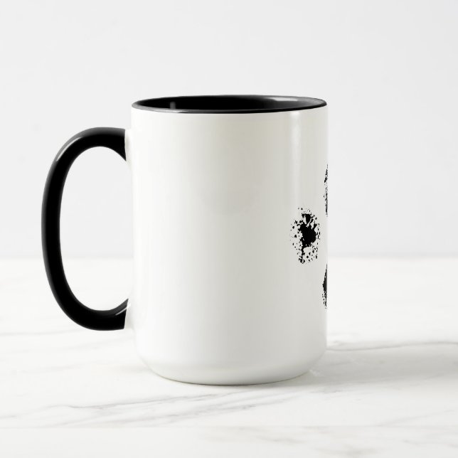 cute black dog lovers paw mug (Left)