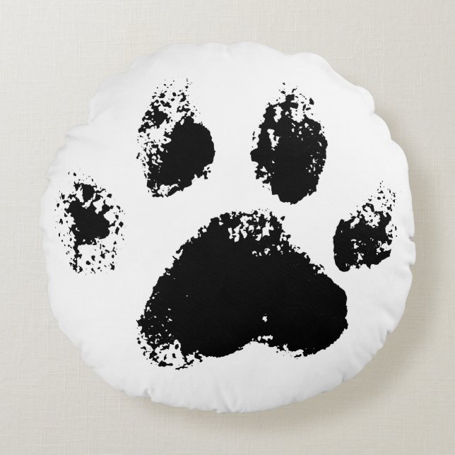 cute black dog lovers round cushion (Front)