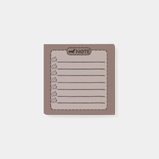 Cute Black Dog Personalised Post-it Notes