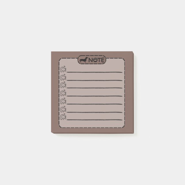 Cute Black Dog Personalised Post-it Notes (Front)