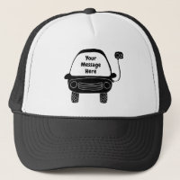Cute Black Electric Car Custom Message