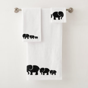 Cute Black Elephant Bathroom Towel Set