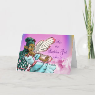 Cute Black Fairy Birthday Card