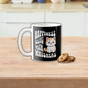 Cute black funny cat saying coffee mug