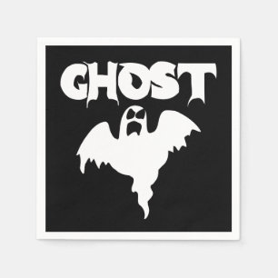 Cute Black Ghost Halloween Napkin