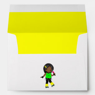 Cute Black Girl Rock Star Envelope