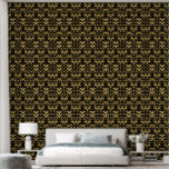 Cute black gold art Deco tiled pattern Wallpaper<br><div class="desc">Cute black gold art Deco tiled pattern Wallpaper</div>
