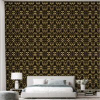 Cute black gold art Deco tiled pattern