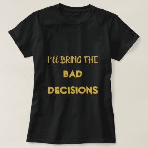 Cute Black Gold Cool Bachelorette Bridesmaid  T-Shirt