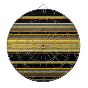 Cute black golden stripes dartboard