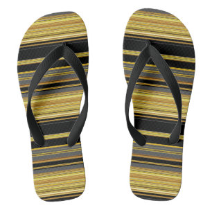 Cute black golden stripes flip flops