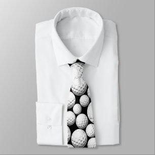 Cute Black Golf Balls Patterns  Tie
