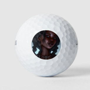 Cute Black Goth Girl Golf Balls