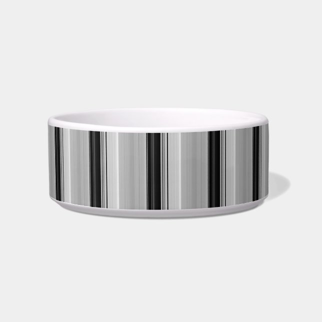 Cute black gray stripes bowl (Front)