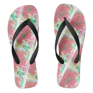 Cute Black Green PINK Modern Woman Flip Flops
