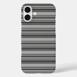 Cute black grey stripes iPhone 16 plus case