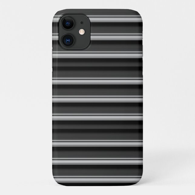 Cute black grey stripes Case-Mate iPhone case (Back)