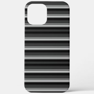 Cute black grey stripes iPhone 12 pro max case
