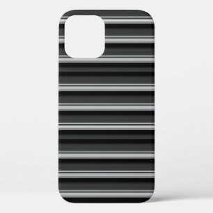 Cute black grey stripes iPhone 12 pro case