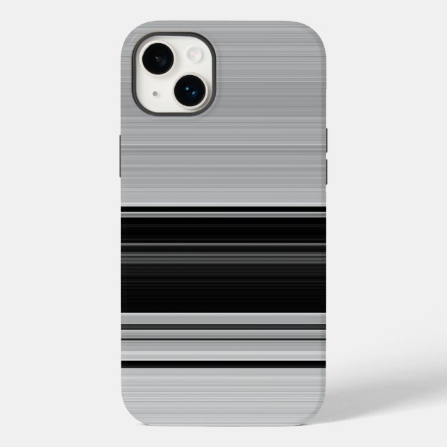 Cute black grey stripes Case-Mate iPhone case (Back)