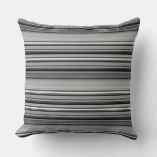 Cute black grey stripes cushion