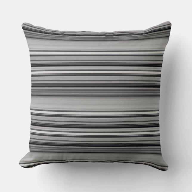Cute black grey stripes  cushion (Front)