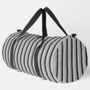 Cute black grey stripes duffle bag