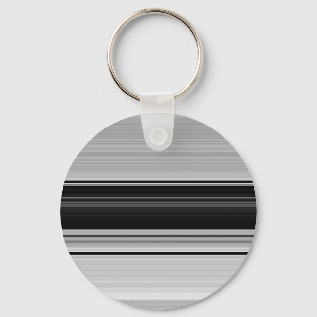 Cute black grey stripes key ring (Front)