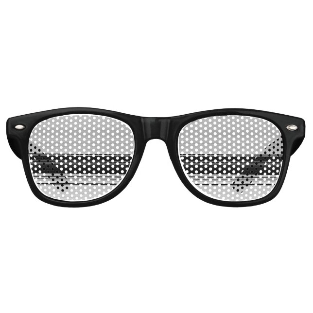 Cute black grey stripes retro sunglasses (Front)