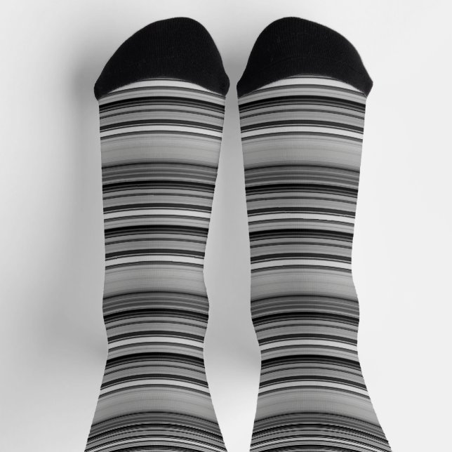 Cute black grey stripes  socks (Top)
