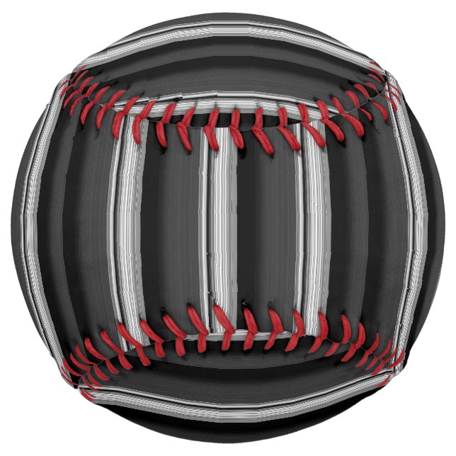 Cute black grey stripes softball (Front)