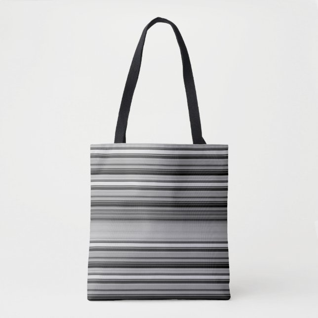 Cute black grey stripes  tote bag (Front)