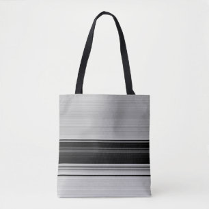 Cute black grey stripes tote bag