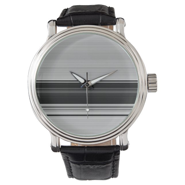 Cute black grey stripes watch (Front)