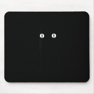 Cute Black Halloween Cat With Whiskers Happy Mouse Mat