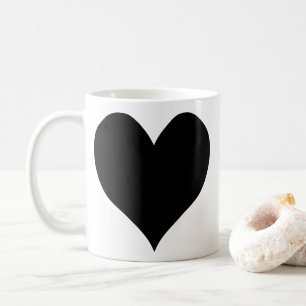Cute Black Heart Coffee Mug