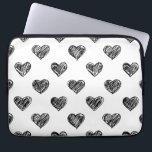 CUTE BLACK HEARTS DOODLES PATTERN LAPTOP SLEEVE<br><div class="desc">CUTE BLACK HEARTS DOODLES PATTERN LAPTOP SLEEVE</div>