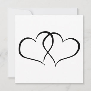 Cute black hearts invitation