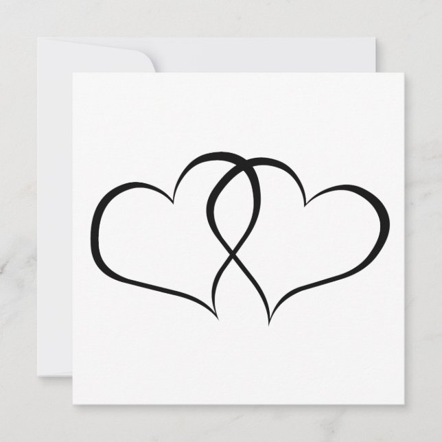 Cute black hearts invitation (Front)