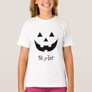 Cute black Jack o lantern custom name Halloween T-Shirt