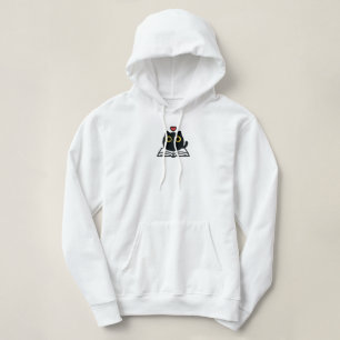 Cute Black Kawaii Cat Reading Book Cartoon Hoodie