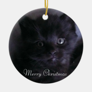 Cute Black Kitten Christmas Tree Ornament
