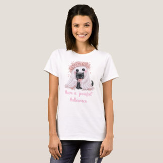 Cute Black Kitten & Ghost Halloween Shirt