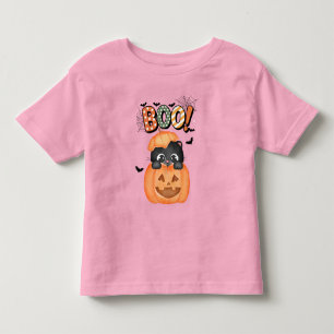 Cute Black Kitten Ready to Boo Halloween Toddler T-Shirt