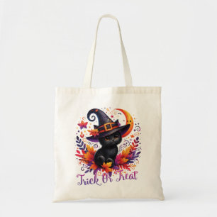Cute Black Kitten Trick or Treat Bag