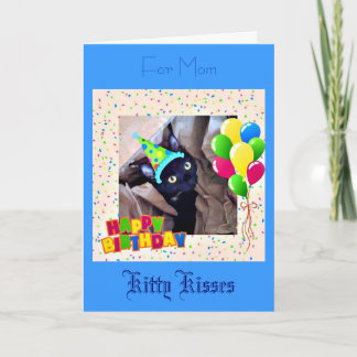 Cute Black Kitty Birthday Greeting Card