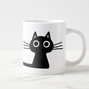 Cute Black Kitty Cat Fun Feline Large Coffee Mug