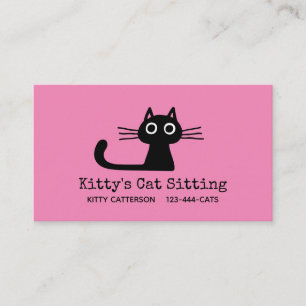 Cute Black Kitty Cat   Fun Feline   Quirky Animal Business Card