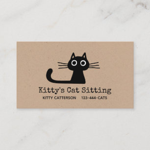 Cute Black Kitty Cat   Fun Feline   Quirky Animal Business Card